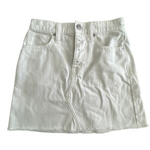 Womens Madewell Cream/White Rigid A Line Denim Skirt Size 23